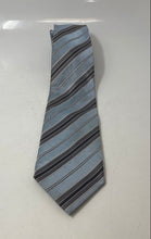Load image into Gallery viewer, Vincenzo Mens Multicolor Striped Print Keeper Loop Adjustable Pointed Tie