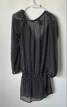 Load image into Gallery viewer, Jones New York Womens Black White Polka Dot Long Sleeve Tunic Blouse Top Size M