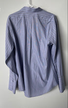Load image into Gallery viewer, Brooks Brothers Mens Blue White Striped Long Sleeve Dress Shirt Size 16-33
