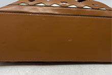 Load image into Gallery viewer, BCBGeneration Womens Brown Leather Laser Cut Double Handle Shoulder Tote Bag