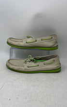 Load image into Gallery viewer, Sperry Top-Sider Mens White Light Green Leather Moc Toe Boat Shoes Size 10M