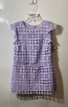 Load image into Gallery viewer, Michael Kors Womens Purple Ruffled Lace Back-Zip Blouse Top Size 6