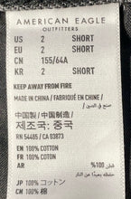 Load image into Gallery viewer, American Eagle Womens Black Cotton Denim High-Rise Distressed Mom Jeans Size 2