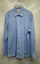 Load image into Gallery viewer, Lacoste Mens Sky Blue Plaid Cotton Long Sleeve Slim Fit Dress Shirt Size 17 1/2