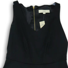 Load image into Gallery viewer, Loft Womens Black V Neck Sleeveless Back Zip Knee Length A Line Dress Size 4P