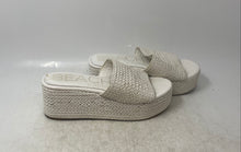 Load image into Gallery viewer, Beach By Matisse Womens Pismo White Woven Slip-On Platform Slide Sandals Size 8