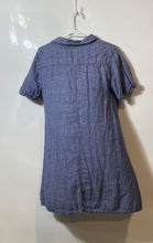 Load image into Gallery viewer, Tahari Womens Blue Short Cuffed Sleeve Spread Collar Shirt Dress Size M