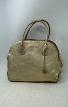 Load image into Gallery viewer, Michael Kors Womens Gold Charm Double Handle Inner Pockets Satchel Handbag