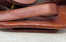 Load image into Gallery viewer, Di Berardino Womens Brown Leather Adjustable Strap Shoulder Handbag