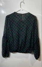 Load image into Gallery viewer, Tommy Hilfiger Womens Multicolor Plaid Sheer Long Sleeve Blouse Top Size M