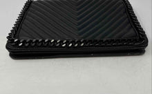 Load image into Gallery viewer, Aldo Womens Black Chevron Leather Adjustable Chain Strap Crossbody Bag