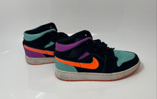 Load image into Gallery viewer, Nike Womens Air Jordan 1 Mid 554725-083 Multicolor Leather Sneakers Shoes Size 7