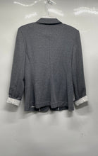 Load image into Gallery viewer, Express Womens Gray Printed Notch Lapel Long Sleeve One-Button Blazer Size Large