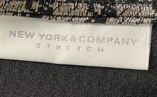 Load image into Gallery viewer, New York & Company Womens Silver Black Stretch Bell Sleeve Shift Dress S W/Tag