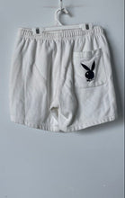 Load image into Gallery viewer, Playboy By Pacsun Womens White Elastic Waist Drawstring Sweat Shorts Size S