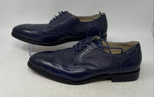 Load image into Gallery viewer, Antonio Cerrelli Mens Blue Leather Wingtip Lace-Up Derby Dress Shoes Size 9
