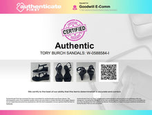 Load image into Gallery viewer, Authentic Tory Burch Womens Miller Black Ankle Strap Sandals Size 6.5M Damaged