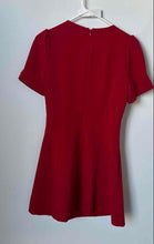 Load image into Gallery viewer, Forever 21 Womens Red Short Sleeve Back Zip Crew Neck Mini Dress Size Small