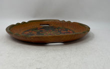 Load image into Gallery viewer, Mexican Tribal Folk Art Flower Wood Decor Handcrafted Round Collector Plate