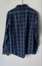 Load image into Gallery viewer, Banana Republic Mens Blue Plaid Luxe Poplin Long Sleeve Button-Up Shirt Size M