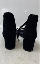 Load image into Gallery viewer, Steve Madden Womens Black Leather High Block Ankle Strap Heels Size 9M