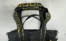 Load image into Gallery viewer, Versace Parfums Womens Black Inner Pockets Bottom Studs Tote Handbag