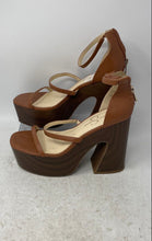 Load image into Gallery viewer, Jessica Simpson Womens Saveria Brown Block Heel Platform Sandals Size 8M