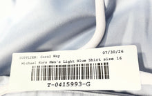Load image into Gallery viewer, Michael Kors Mens Light Blue Cotton Collared Long Sleeve Dress Shirt Size 16