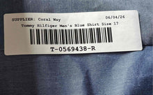 Load image into Gallery viewer, Tommy Hilfiger Mens Blue Regular Fit Long Sleeve Dress Shirt Size 17.5