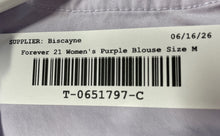 Load image into Gallery viewer, Forever 21 Womens Purple Crew Neck Cap Sleeve Pullover Cropped Blouse Top Size M