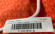 Load image into Gallery viewer, Michael Kors Womens Orange Logo Print Long Sleeve Full-Zip Blouse Top Size XXL