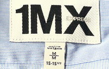 Load image into Gallery viewer, Express Mens 1MX Sky Blue Long Sleeve Spread Collar Dress Shirt Size Medium