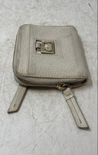 Load image into Gallery viewer, Dooney & Bourke Womens White Pebbled Leather Card Holder Mini Zip-Around Wallet