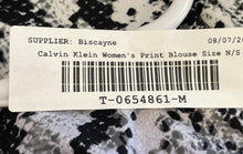 Load image into Gallery viewer, Calvin Klein Womens Blue Black Printed Sleeveless Blouse Top Size N/S