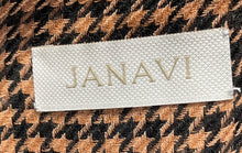 Load image into Gallery viewer, Janavi Womens Brown Black Houndstooth Print Blanket Rectangle Scarf With Tag