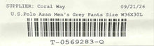 Load image into Gallery viewer, U.S.Polo Assn. Mens Gray Pleated Pockets Straight Leg Dress Pants Size W36X30L