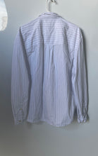 Load image into Gallery viewer, Zara Mens White Striped Cotton Pockets Long Sleeve Button-Up Shirt Size M