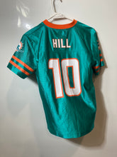 Load image into Gallery viewer, NFL Kids Blue Miami Dolphins Tyreek Hill #10 Football Jersey Size L 12/14