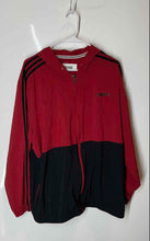 Load image into Gallery viewer, Adidas Mens Red Black Long Sleeve Full-Zip Athletic Windbreaker Jacket Size XL