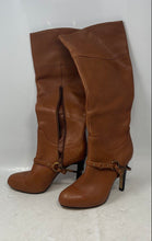 Load image into Gallery viewer, Isola Womens Emma Brown Side Zip High Block Heel Knee-High Booties Size 6