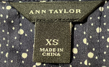Load image into Gallery viewer, Ann Taylor Womens Black White Polka Dot Flutter Sleeve V-Neck Blouse Top Size XS