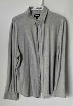 Load image into Gallery viewer, Express Mens Gray Cotton Long Sleeve Collared Dress Shirt Size Medium