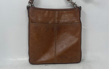 Load image into Gallery viewer, Fossil Womens Brown Leather Adjustable Strap Zip Top Lined Crossbody Bag