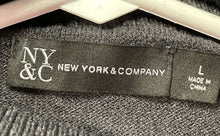 Load image into Gallery viewer, New York & Company Womens Gray Long Sleeve Pullover Sweater Size Large