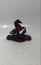Load image into Gallery viewer, Vintage Red Resin Carved Chinese Wild Horse Sculpture Pen Pencil Holder