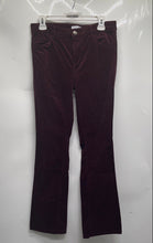 Load image into Gallery viewer, Ann Taylor Womens Burgundy Velvet 5 Pocket Design Bootcut Leg Ankle Pants Size 4