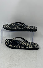 Load image into Gallery viewer, Michael Kors Womens Black White Zebra Print Slip-on Flip-Flop Sandals Size 6