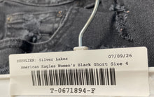 Load image into Gallery viewer, American Eagle Outfitters Womens Black Denim Distressed Cut-Off Shorts Size 4