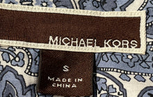 Load image into Gallery viewer, Michael Kors Mens Blue Paisley Print Long Sleeve Button-Up Shirt Size S