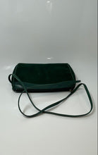Load image into Gallery viewer, Anne Klein Womens Green Suede Leather Trim Inner Pocket Zip Top Crossbody Bag